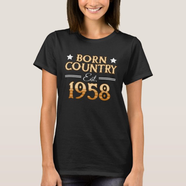 Born Country Est 1958 T Shirt (Framsida)