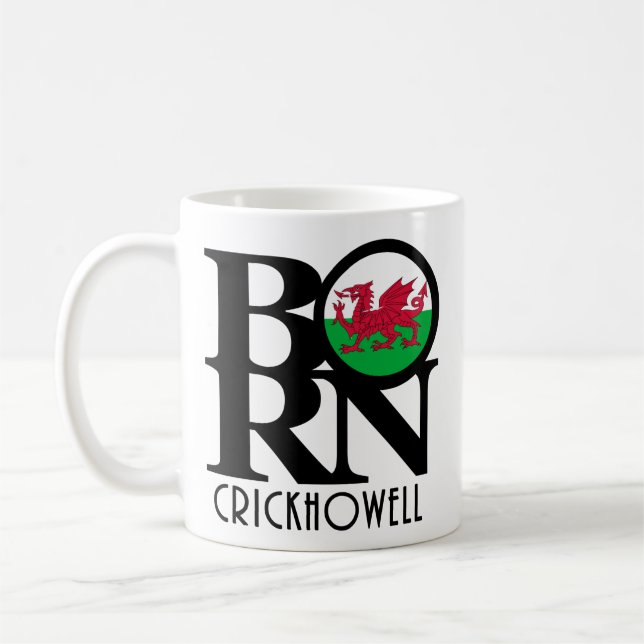 BORN Crickhowell Wales 11oz Kaffemugg (Vänster)