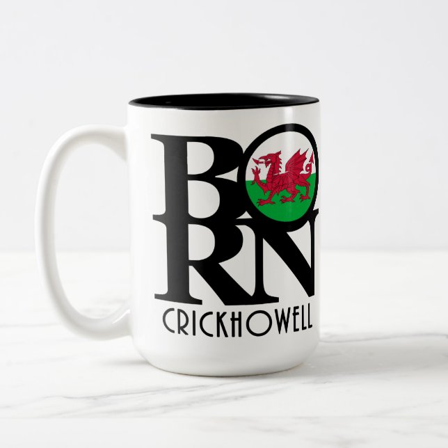 BORN Crickhowell Wales 15oz Två-Tonad Mugg (Vänster)