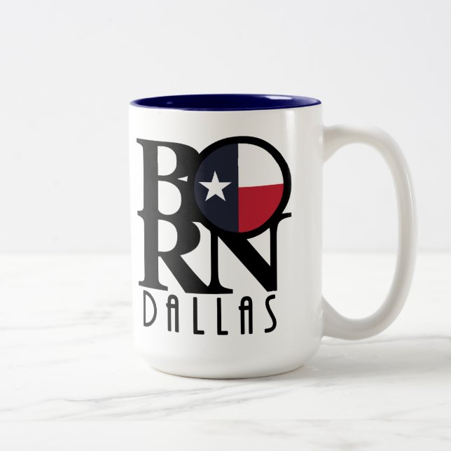 BORN Dallas Texas 15oz Två-Tonad Mugg (Höger)