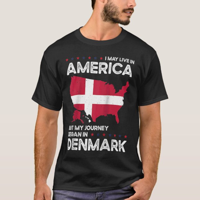 Born Danish Denmark American USA Citizenship Ragla T Shirt (Framsida)