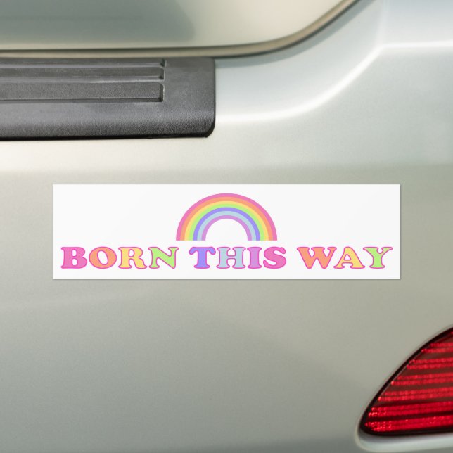 Born den här vägen! - HBT/Gay pride Rainbow Bildekal (På Bil)