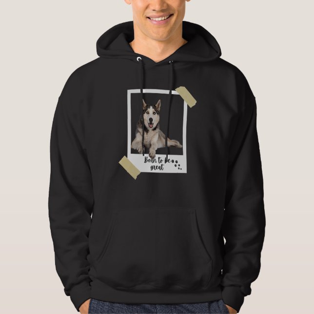 Born denna Underbara Hund och valp i Siberian husk Hoodie (Framsida)