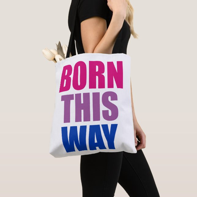 Born Detta Way Bisexual Bi-Pride LGBTQ Tygkasse (Närbild)