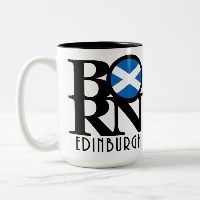 BORN Edinburgh Scotland 15oz Två-Tonad Mugg (Vänster)