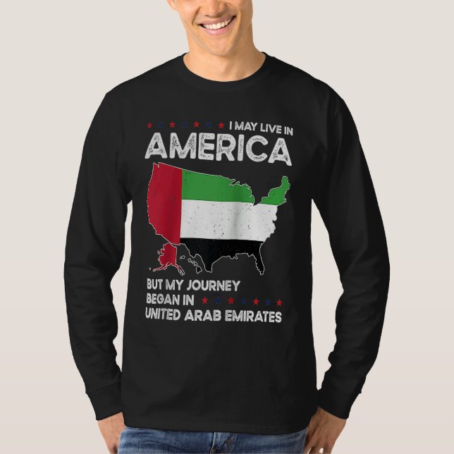 Born Emirati United Arab Emirates American USA Cit T Shirt (Framsida)