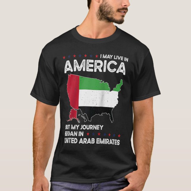 Born Emirati United Arab Emirates American USA Cit T Shirt (Framsida)