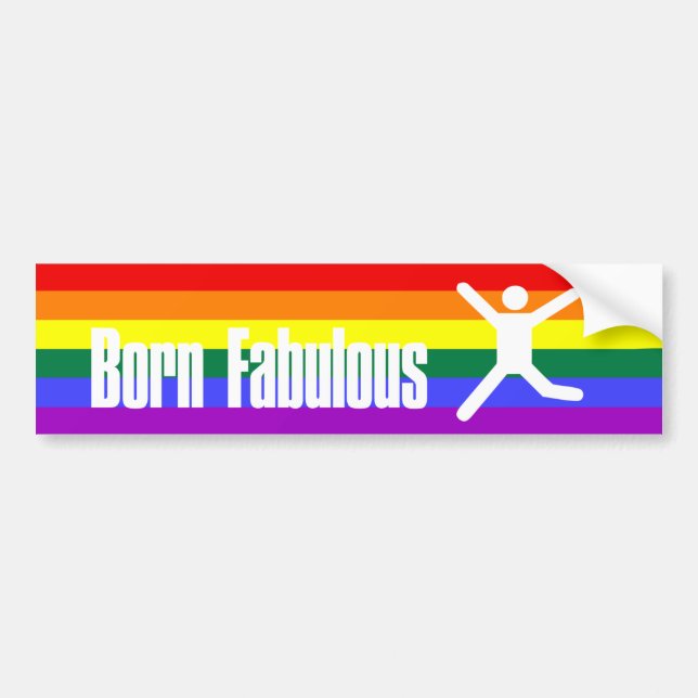 Born Fabulous Gay pride Rainbow Bildekal (Framsidan)