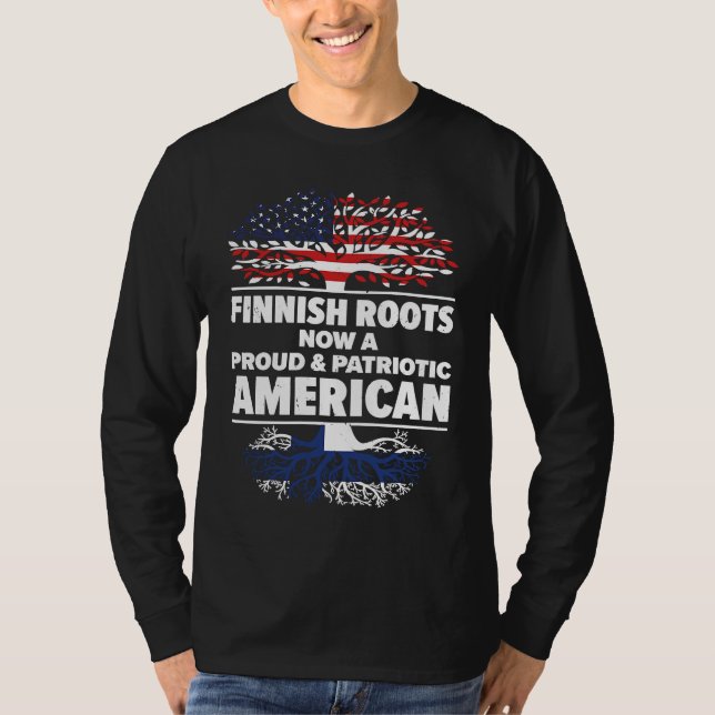 Born Finnish Finland American USA Citizenship T Shirt (Framsida)