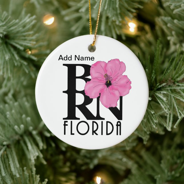 BORN Florida Rosa Hibiscus Anpassningsbar Ornament (Träd)