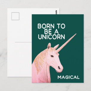 Born för att bli en magisk chef för Unicorn Statue Vykort
