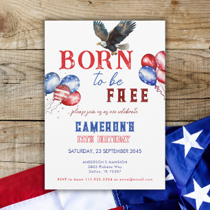 Born för att bli fri amerikansk fet Födelsedagsfes Inbjudningar