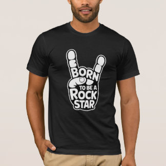 Born för att bli Rockstjärna - Bold Hand Gesture M T Shirt
