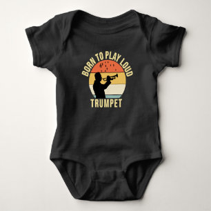 Born för att spela upp Loud Trumpet Retro Music-gå T Shirt