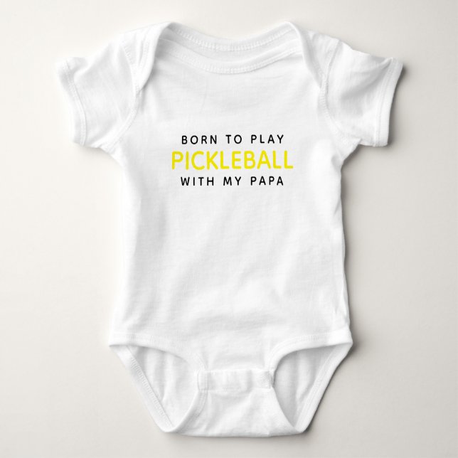 Born för att spela upp pickleball med Pappa T Shirt (Framsida)