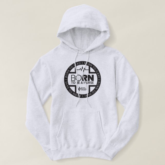 Born för att vara en Färgad för sjuksköterska Hoodie (Design framsida)