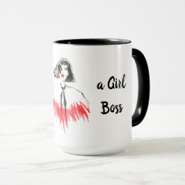 Born för att vara flicka Chef Red Ringer 15oz Mugg