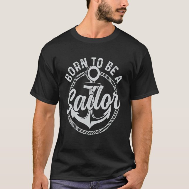 Born för att vara sjöman t shirt (Framsida)
