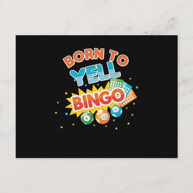 Born For Bingo Player Lucky Game Gambling Gift Vykort (Framsida)