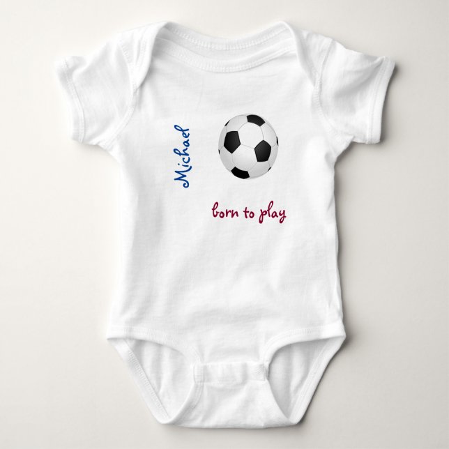 Born för fotboll Personalize Namn Cute T Shirt (Framsida)