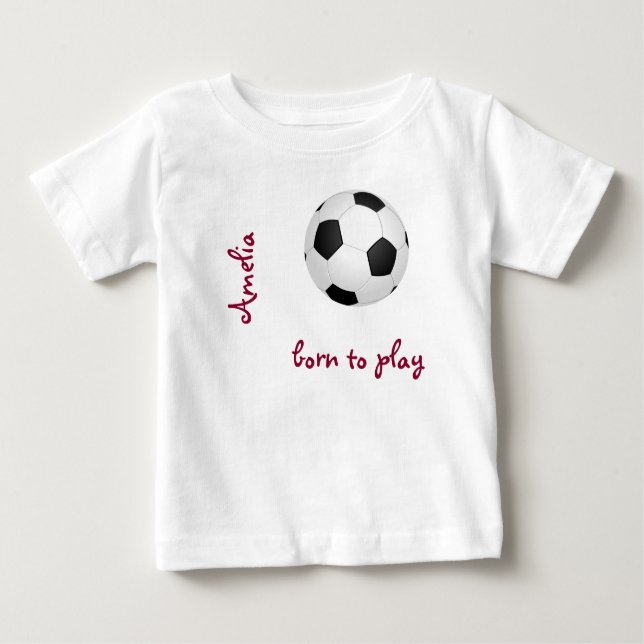 Born för fotboll Personalize Namn Cute T Shirt (Framsida)