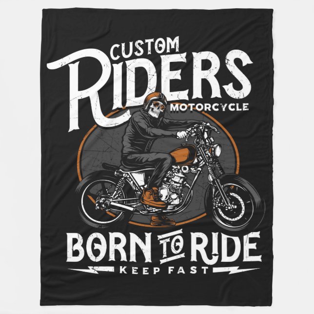 Born för motorcyklar fleecefilt (Framsidan)