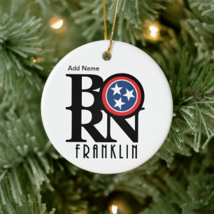 BORN Franklin Tennessee Julgransprydnad Keramik
