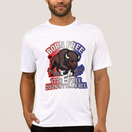 Born Free American Bison Shirt - 250 år gratis T Shirt