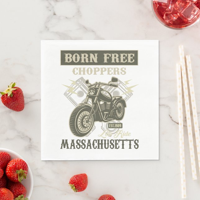 Born Free Choppers Massachusetts Napkins Pappersservett (Skapare uppladdad)