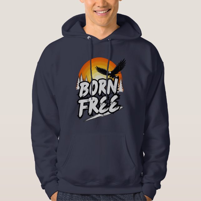 Born Free Eagle Grafisk Hoodie (Framsida)