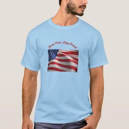 Born Free Stay Proud Amerikansk Flagga T-Shirt T-S
