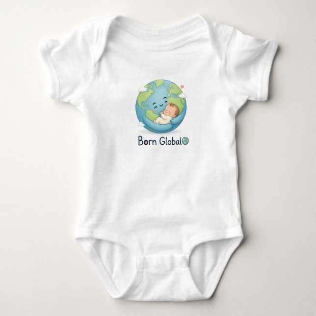 "Born Global" Baby Bodysuit på svenska T Shirt (Framsida)