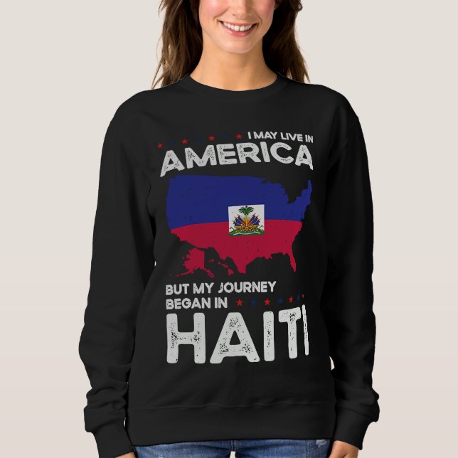 Born Haitian Haiti American USA Citizenship T Shirt (Framsida)