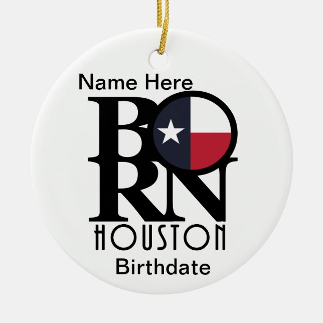 BORN Houston Texas Julgransprydnad Keramik (Framsidan)