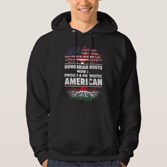 Born Hungarian Hungary American USA Citizenship Ra Hoodie (Framsida)