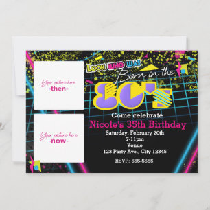 Born i 80:s 2 foton sedan och nu-inbjudan inbjudningar