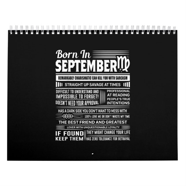 Born i september våg lustiga födelsedagspresent kalender (Omslag)