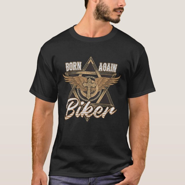 Born igen Biker Manar Pastor Kor Jesus Motorcycl T Shirt (Framsida)