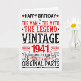 Born in 1941 Birthday the Man the Myth the Legend Kort