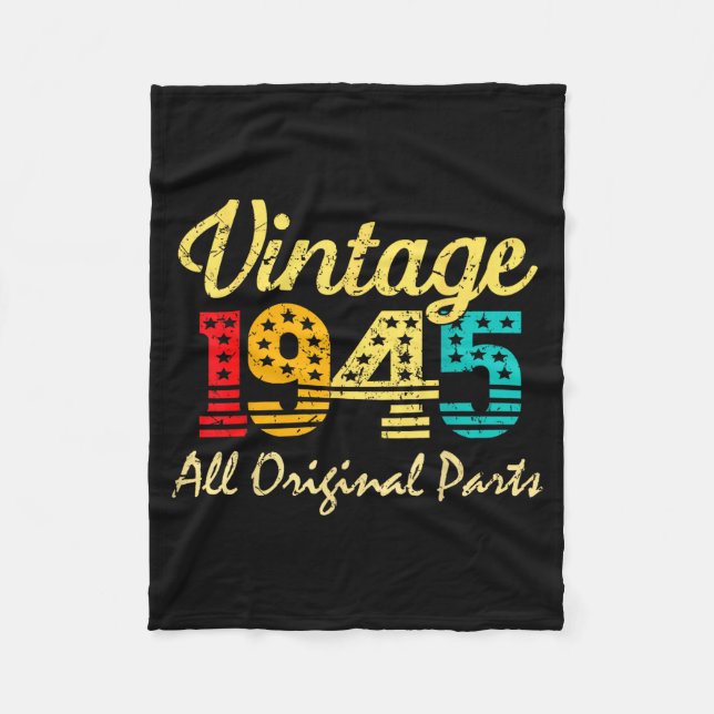 Born In 1945 80 Years Old Made In 1945 80th Birthd Fleecefilt (Framsidan)