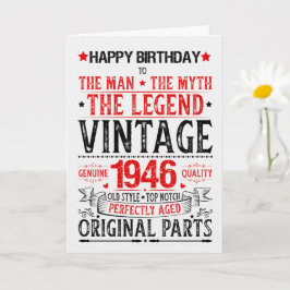 Born in 1946 Birthday the Man the Myth the Legend Kort