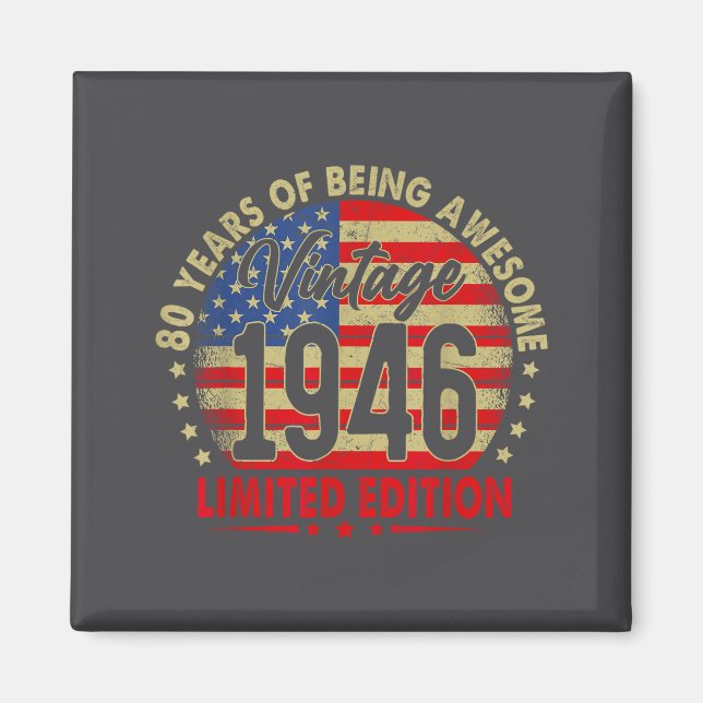 Born In 1946 Limited Edition 80th Birthday 80 Year Magnet (Framsidan)