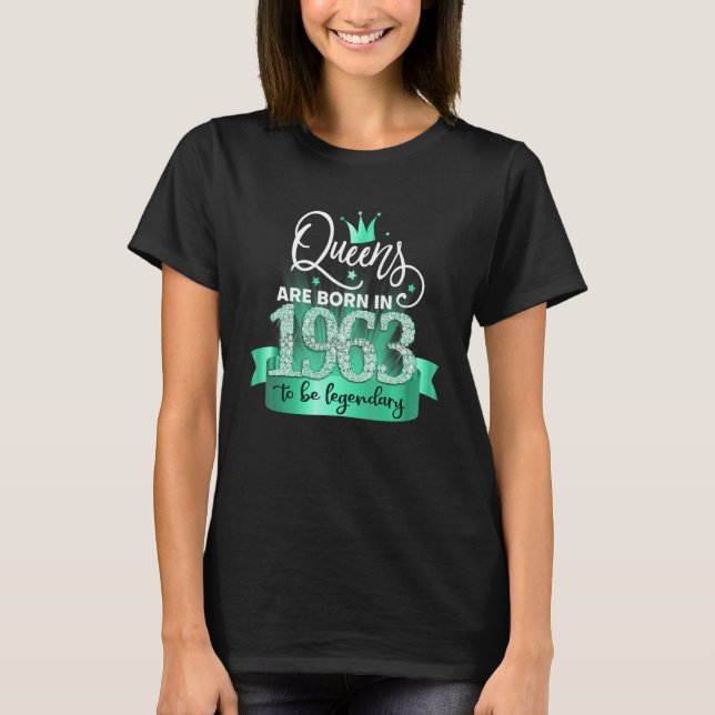 Born in 1963 I Black Turquoise Party Outfit & Acce T Shirt (Framsida)
