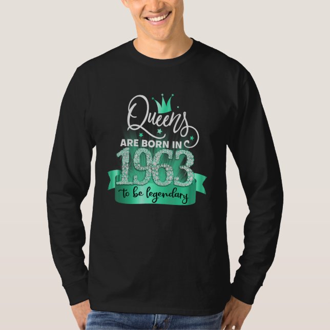 Born in 1963 I Black Turquoise Party Outfit & Acce T Shirt (Framsida)