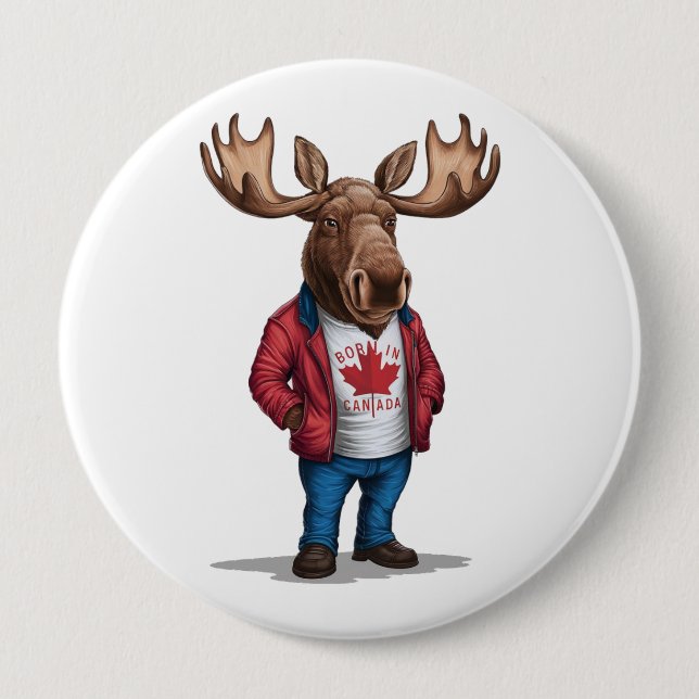 Born in Canada Moose Patriotic  Knapp (Framsida)