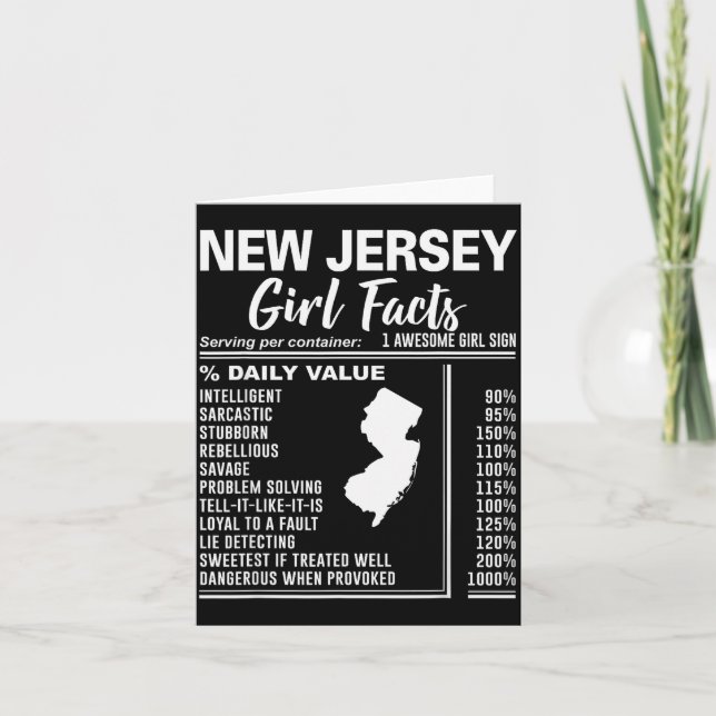 Born In New Jersey - New Jersey Girl Facts  Kort (Framsida)