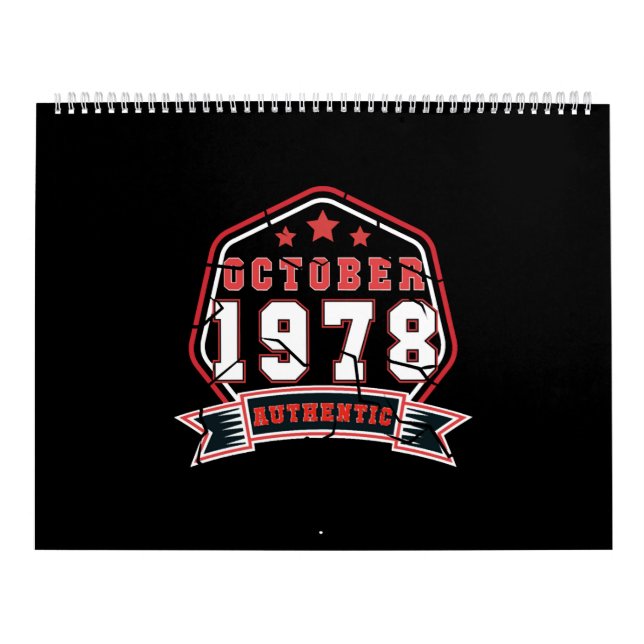 Born In October 1978 Vintage Kalender (Omslag)