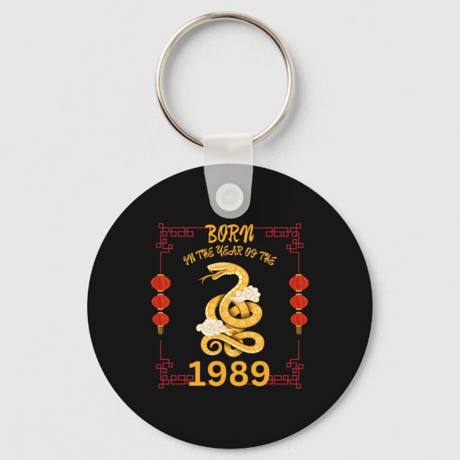 Born In The Year Of The Snake 1989 Chinese New Yea Nyckelring (Framsida)