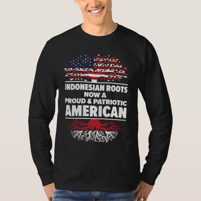 Born Indonesian Indonesia American USA Citizenship T Shirt (Framsida)