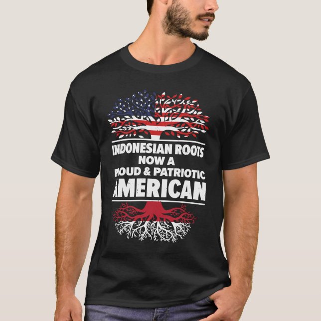Born Indonesian Indonesia American USA Citizenship T Shirt (Framsida)